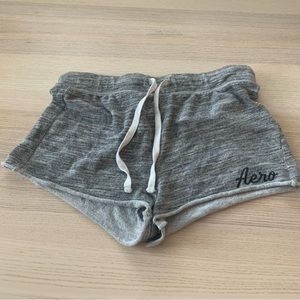 Aeropostale Grey Heather Sweatshorts Sz M Distressed Pajama Lounge Shorts
